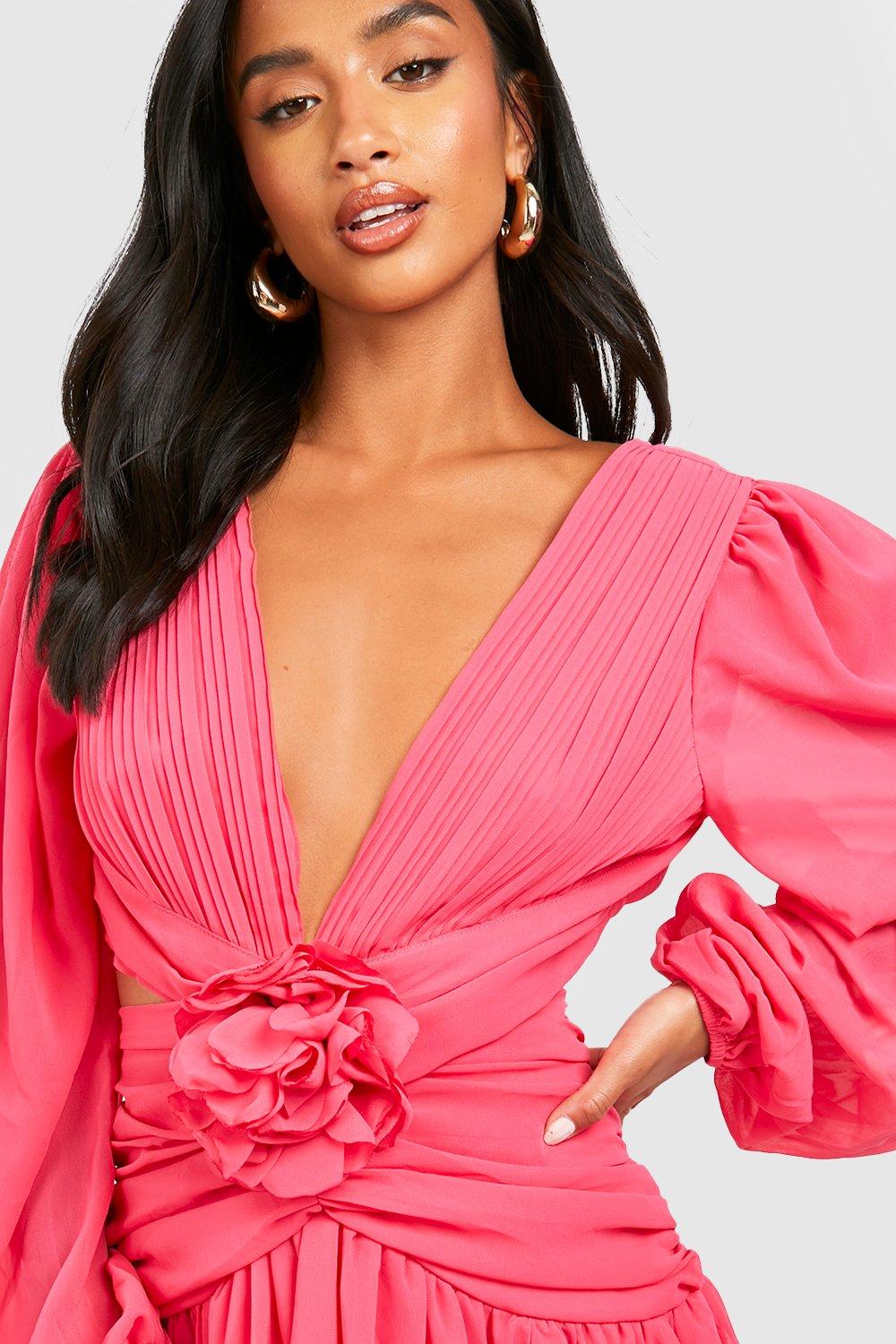 Boohoo neon hot sale pink dress